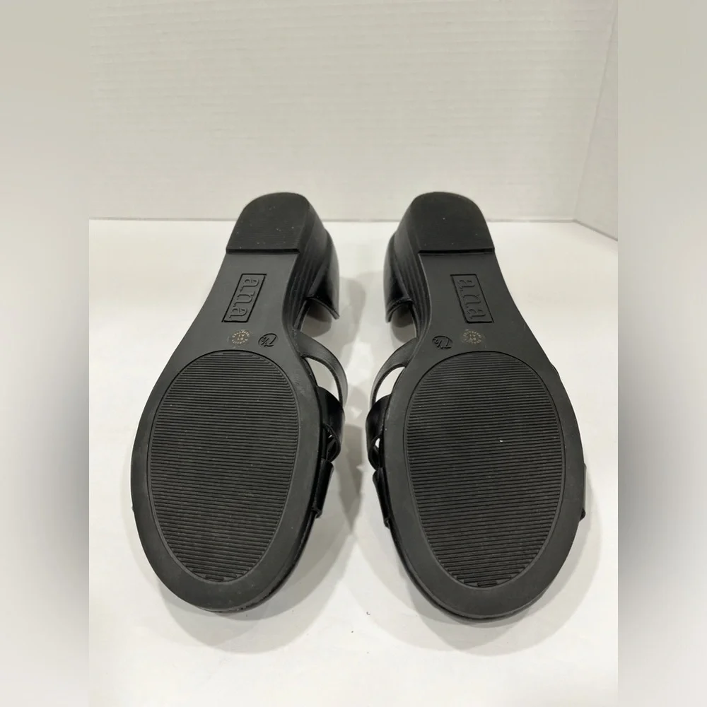a.n.a Womens Patton Wedge Sandals. Size: 7.5 Color:‎ Black